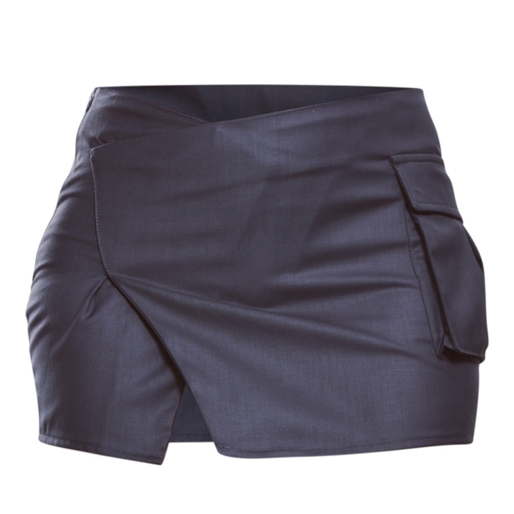 Blue Grey Mini Skirt